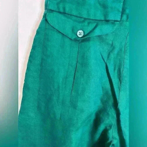 Adrienne Vittadini Linen Shorts in Dark Green Size 10 - Picture 6 of 8